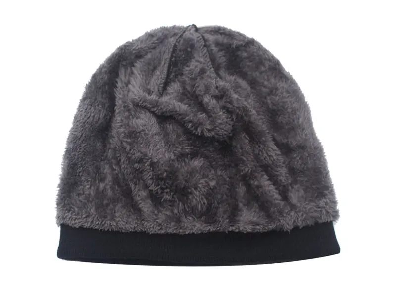 Skullies Beanies Männer Gestrickte Hut Winter Hüte Für Frauen Caps männer Winter Beanie Gorro Warme Dicke Pelz Motorhaube Homme Schädel hut Kappe – Detail 8