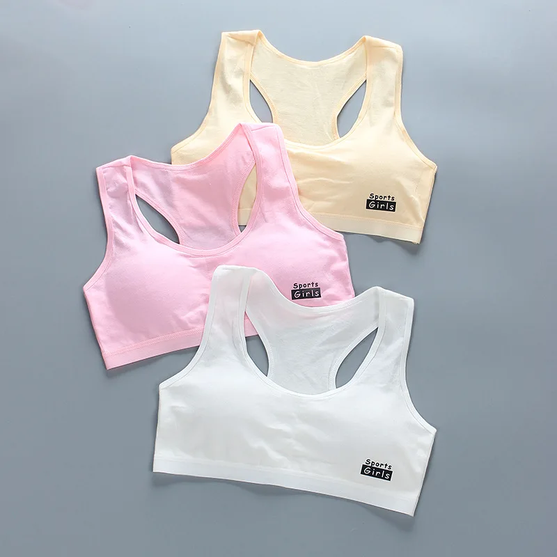 New 8-18years Teen Girls Training Bras Puberty Wireless Elastic Bra Cotton Sport Tank Tops Underwear