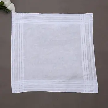 12 pz/set 40x40cm uomo donna fazzoletti di cotone bianco puro classico fazzoletti Jacquard tasca a strisce asciugamano quadrato pittura fai da te
