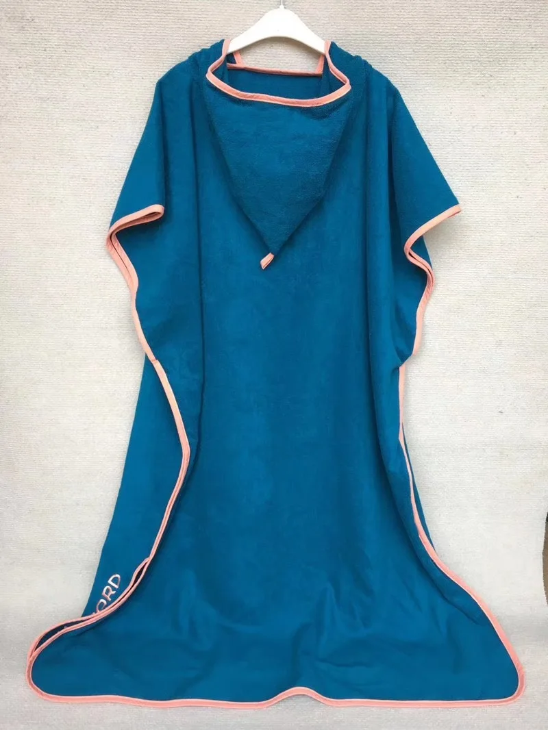 

Прямая поставка 110*85 см, более толстое хлопковое банное пляжное полотенце с капюшоном, мужской халат, полотенца для плавания, уличное банное полотенце для взрослых, пончо, халат