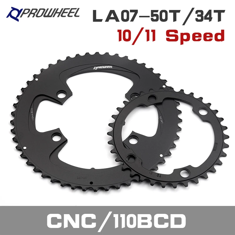 PROWHEEL 110BCD 130BCD Road Bicycle Sprockets Double Chainwheel 34T/50T 39T/53T Chainring 9/10/11 Speed Bike Tooth plate Parts