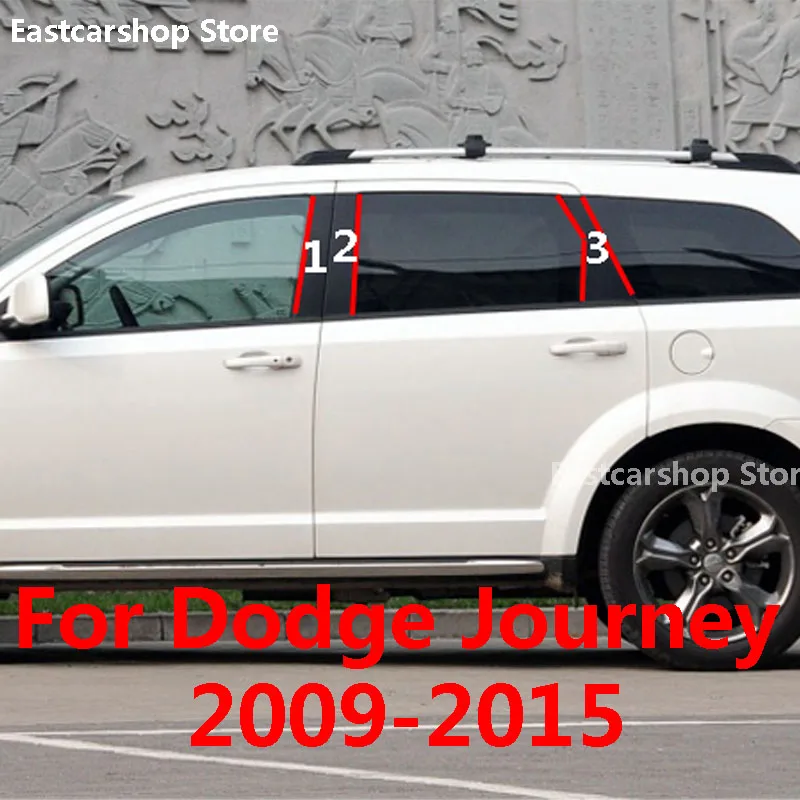 

For Dodge Journey 2015 2014 2013 2012 Car B C Pillar Middle Central Column PC Window Decoration Strip Sticker 2011 2010 2009