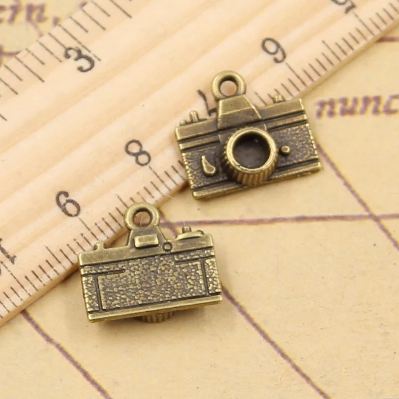 20pcs Charms Camera 15x14mm Tibetan Bronze Silver Color Pendants Antique Jewelry Making DIY Handmade Craft Pendant