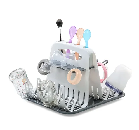 Portable Baby Milk Bottle Drying Rack BPA FREE Detachable Colorful Baby Pacifier Feeding Cup Holder Deluxe Drying Station