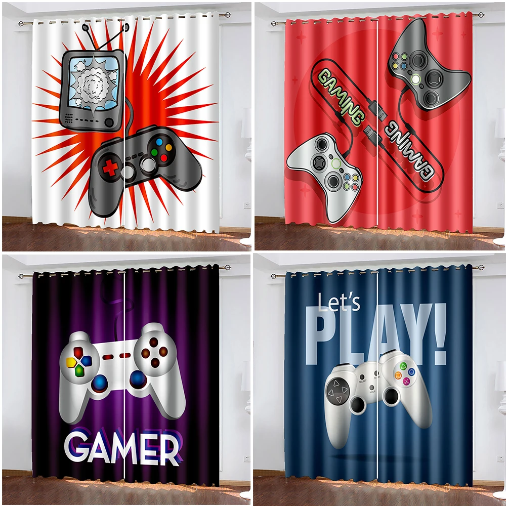 

Мультяшный геймпад Cortina De Ventana с принтом затенение занавеска для гостиной мультяшный домашний декор занавеска для спальни двойное открытие