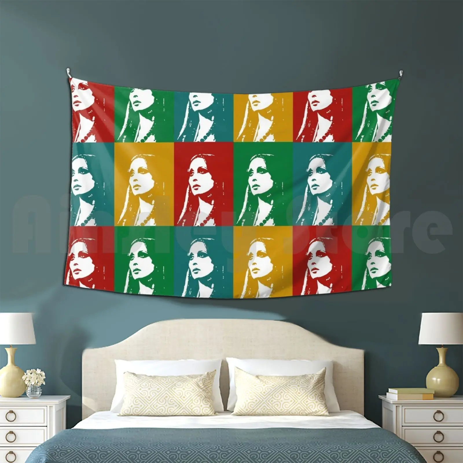 Fayrouz Pop Art Tapestry Living Room Bedroom Fayrouz Fairouz Fairouz Singer Fayruz Arab Singer Arab Arabic Lebanese