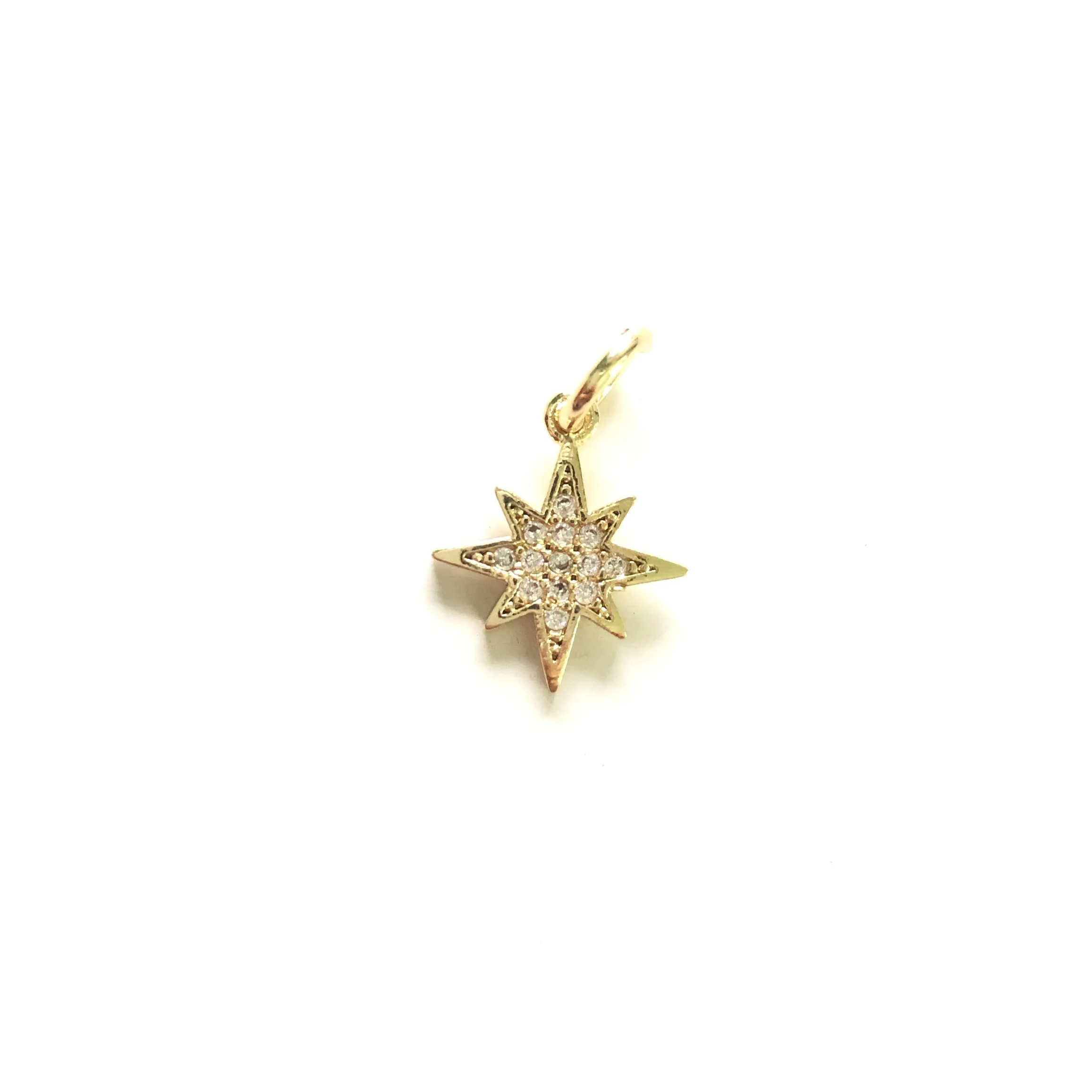 5pcs Small Size Micro Zirconia Paved North Star Charms Women Bracelet Necklace Earring Making Pendant Handmade Jewelry Accessory