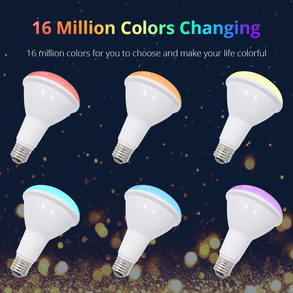 Benexmart BR30 LED Light Bulb Zigbee Smart RGBCW 10W Dimmable E27 Led Lamp Works with Tuya Alexa Google Home Smartthings App