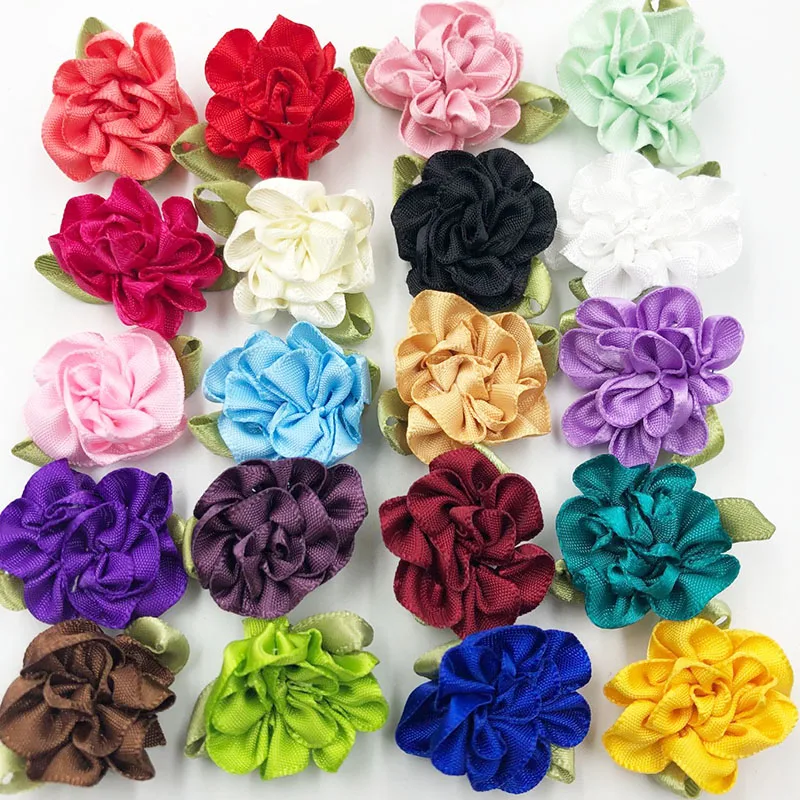 40 pcs U Pick Mix Ribbon Flower carnation Appliques sewing/craft/wedding lots B068