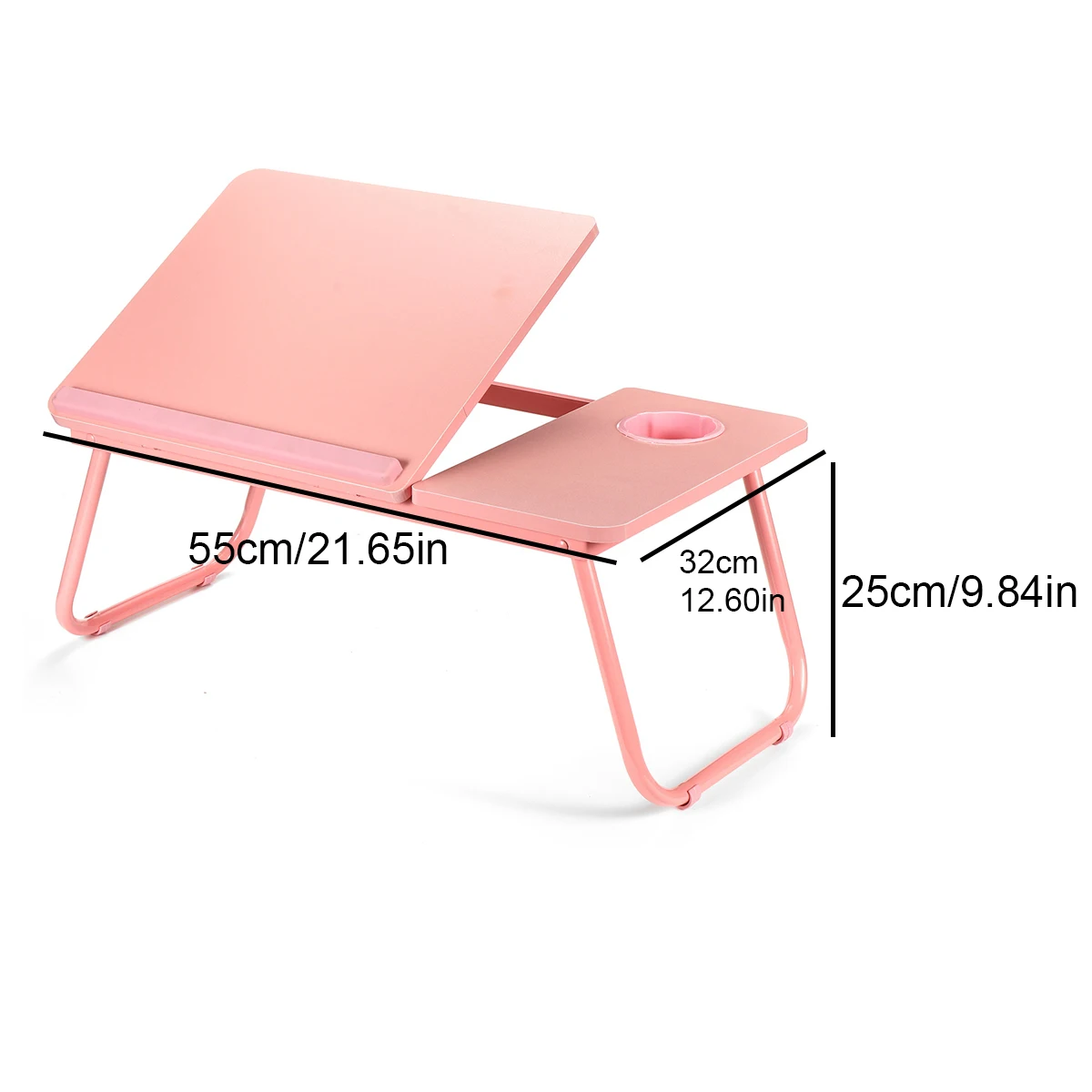 Adjustable Laptop Table for Bed Sofa Portable Notebook Tray Lap Tablet Computer Stand for Eating Writing Reading with Cup Holder