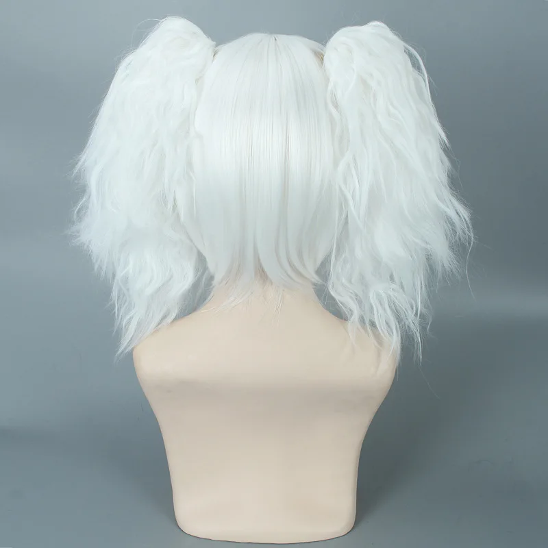 Anime Gintama Gintoki Sakata Women Cosplay Wig with Ponytails Silver Soul White Wigs Heat Resistant fiber Synthetic fake hair