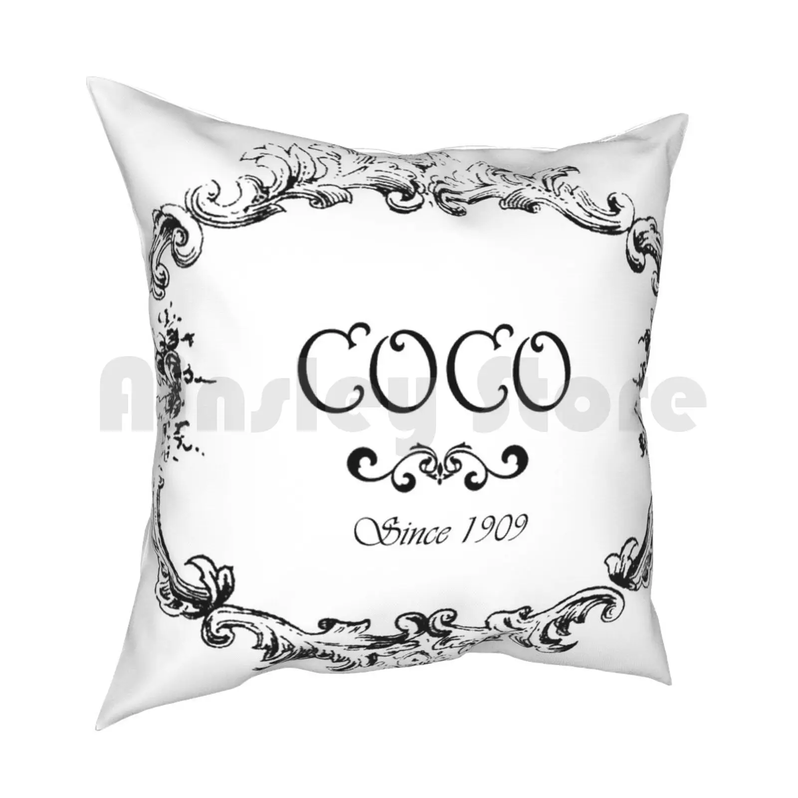 Coco Logo Vintage Old Style Pillow Case Printed Home Soft DIY Pillow cover Coco Logo Fashion Pink Turquoise Purple Star