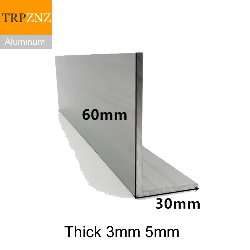 

30x60mm,thick 3mm5mm,6063 Right Angle aluminum,L-shaped aluminum alloy,Aluminum edging triangle profile,Decoration Materials