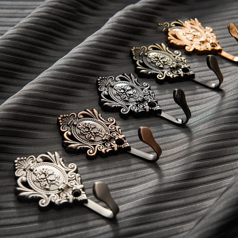 

2PCS Home curtain accessories rune flower curtain hook modern minimalist zinc alloy metal wall hook