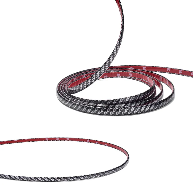 Black carbon fiber Bumper guard Soft PVC Chrome DIY Moulding Line Car Decorating Line Trim Strip