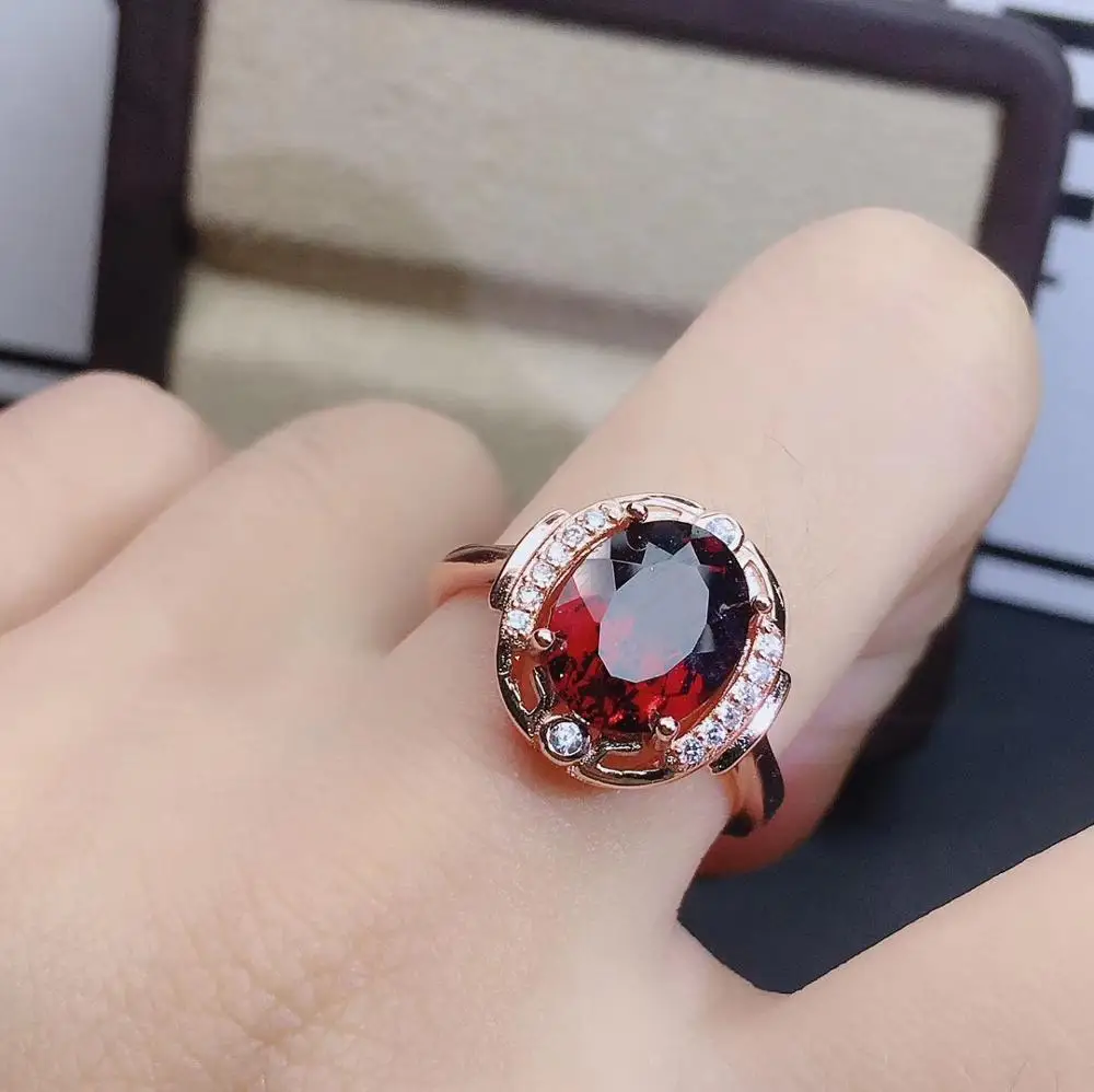 KJJEAXCMY fine jewelry 925 sterling silver inlaid Natural Garnet classic Suit  Girl Party Birthday Gift