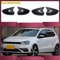 Para VW Polo 6R 6C cubierta de espejo retrovisor de puerta lateral (fibra de carbono) compatible con Volkswagen 2010 2011 2012 2013 2014 2016 2017