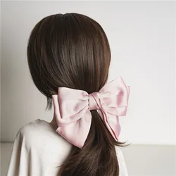 Satin Big Bow Hair Barrette  hair Pin Girls Women Hair Bands Headwear Chiffon Hair Accessories