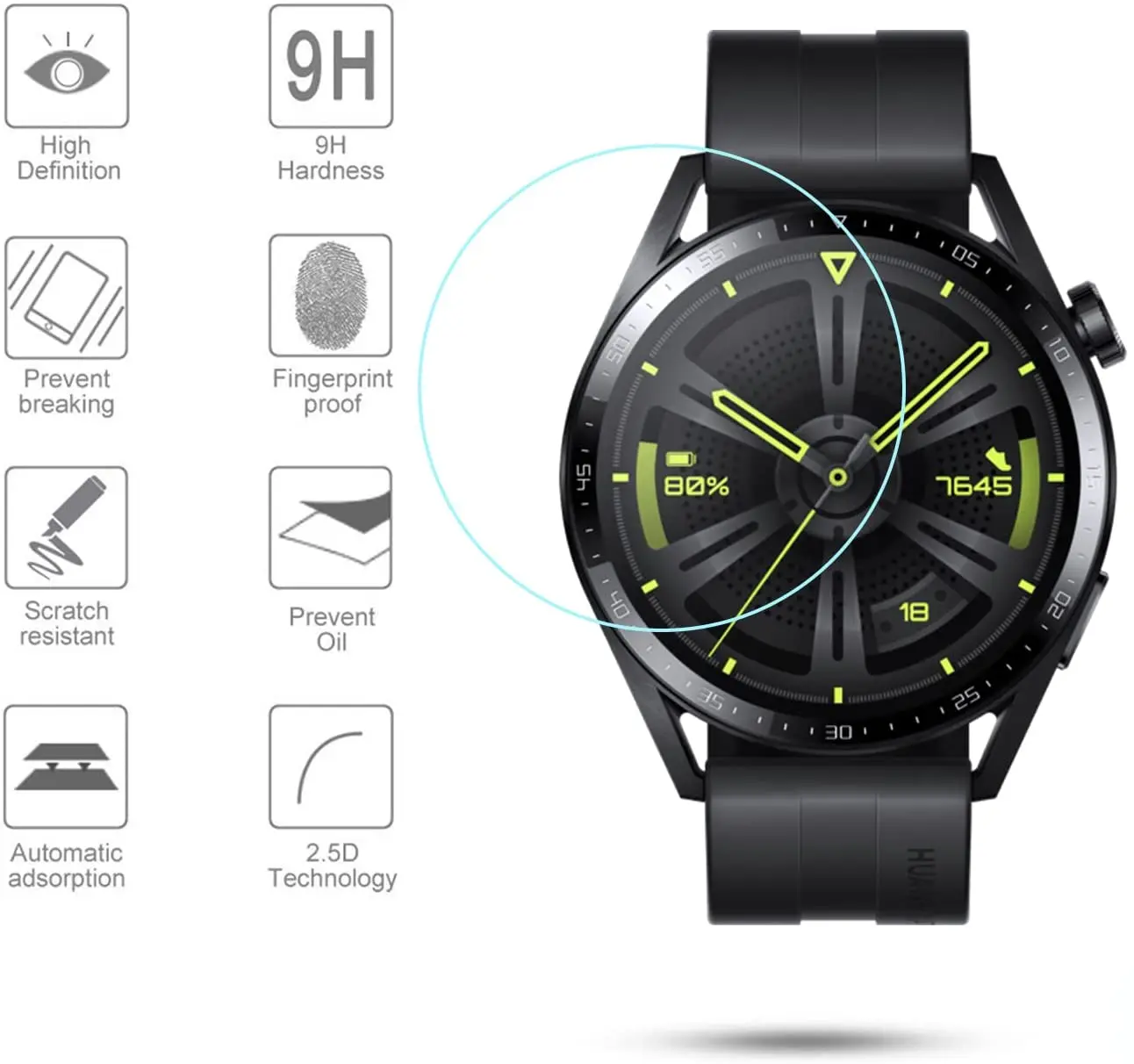 4pcs/lot Premium Tempered Glass Screen Protector Film For Huawei Watch GT 3 46mm / Huawei GT 2 46mm Protective film Accessories