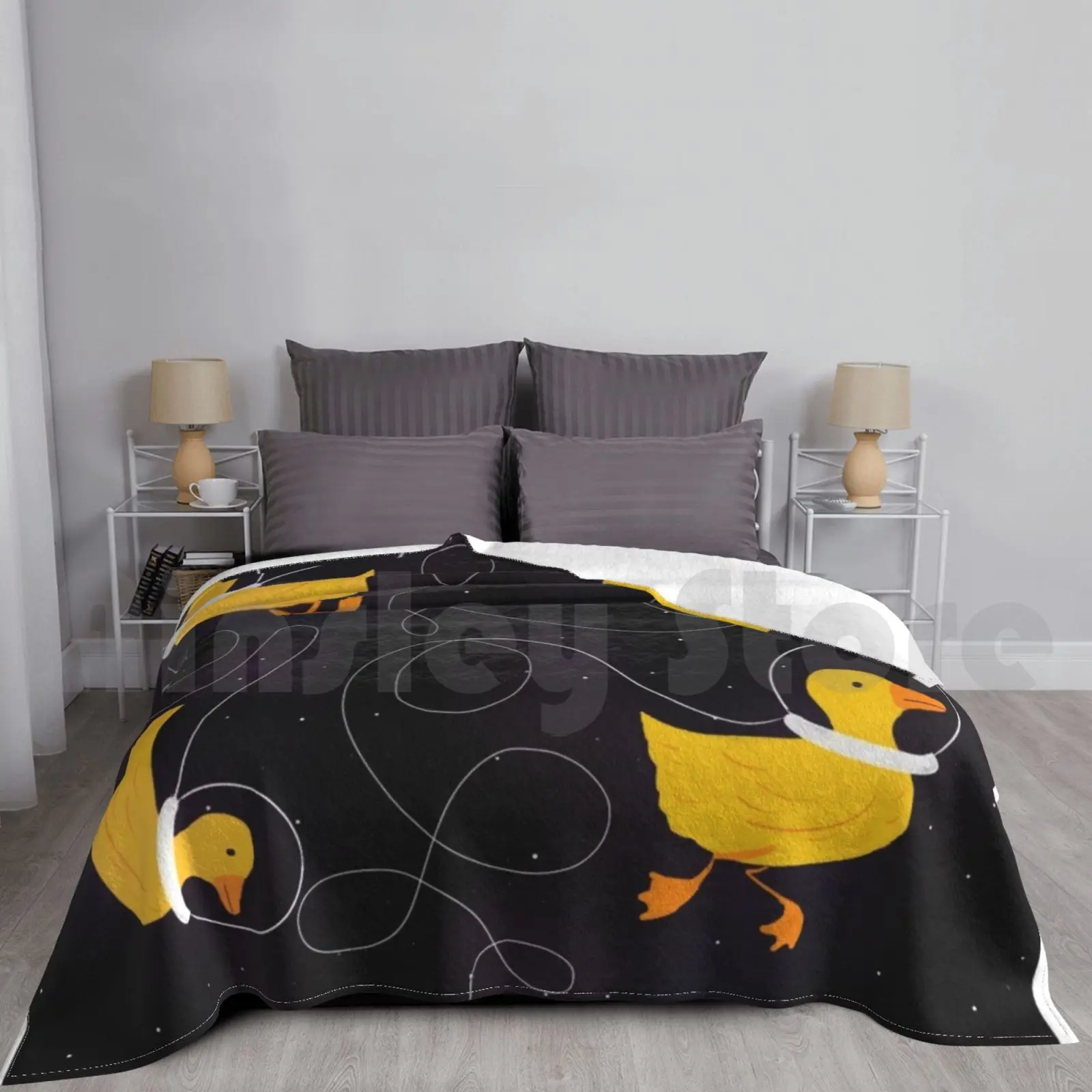 

Ducks From Outerspace Blanket Fashion Custom Duck Bird Space Outerspace Stars Funny Cartoon Astronaut Helmet Float Swim
