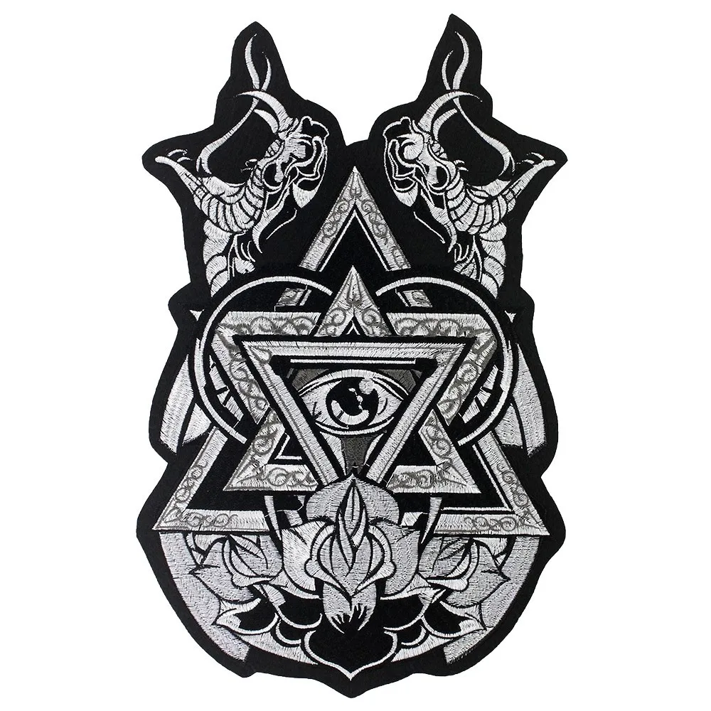 Punk Eye Skeleton Flower Embroidery Warrior Sword Badge Iron on Owl Patches for Clothing Badges DIY Accessories 2pcs P2050