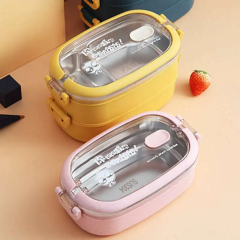 Multi-layer Bento Box Japanese Style Portable Outdoor 304 Stainless Steel Thermal Lunch Box For Kids With Compartment Food Boxs