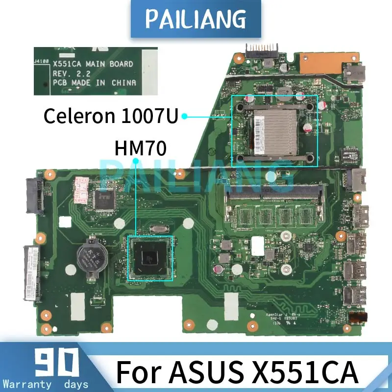 

Mainboard For ASUS X551CA Celeron 1007U Laptop motherboard REV.2.2 HM70 DDR3 Tested OK