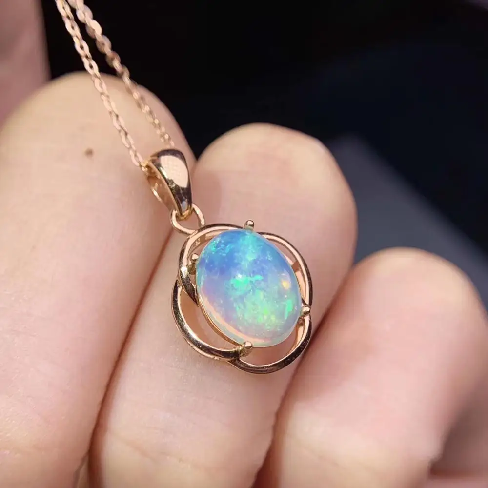 

Anniversary Best Gift Opal Pendant Natural And Real Opla necklace pendant Free shipping 925 sterling silver Natural real opal