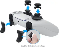 Juego de accesorios para PS5, compatible con controlador DualSense, joystick de agarre para el pulgar + extensor de gatillo L2 R2 + botón d-pad, suitab