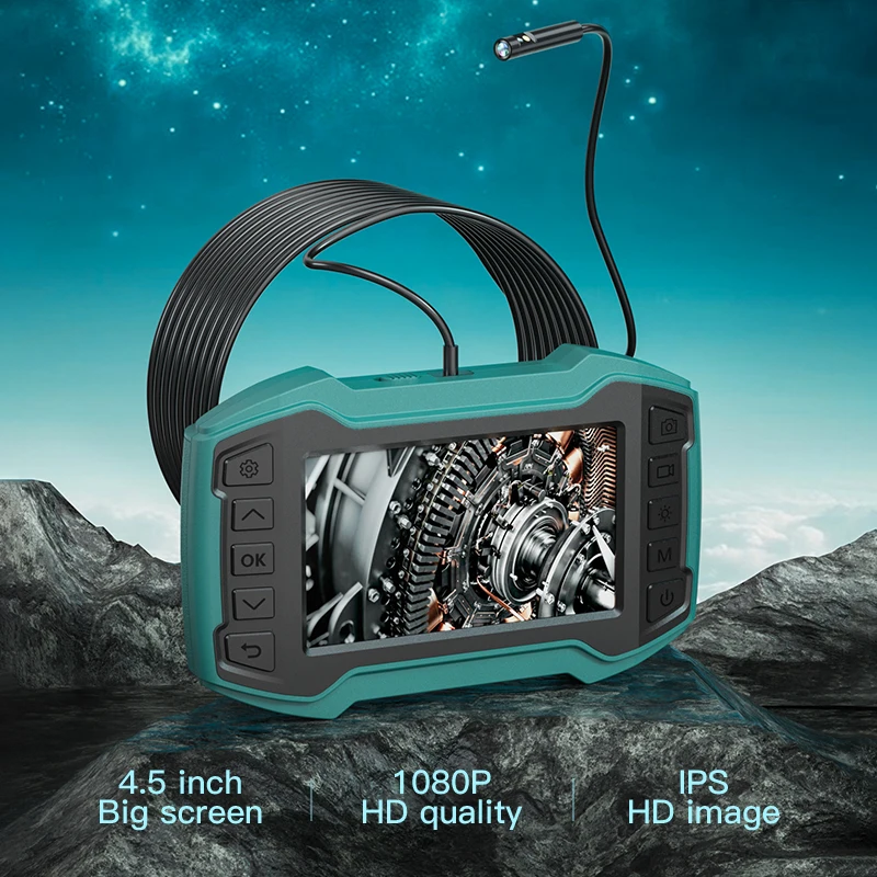 

4.5 Inch IPS Screen 2MP 1080P Dual Lens Handheld Endoscope Inspection CMOS Borescope Water-proof Digital Microscope Camera