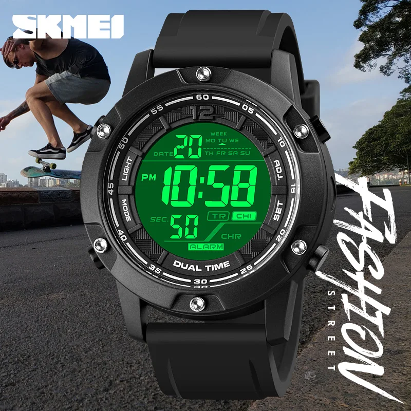 

Sport Digital Watch Men Fashion Brand SKMEI Waterproof Clock LED Light Countdown Military Men's Watches 2021 New Wristwatch