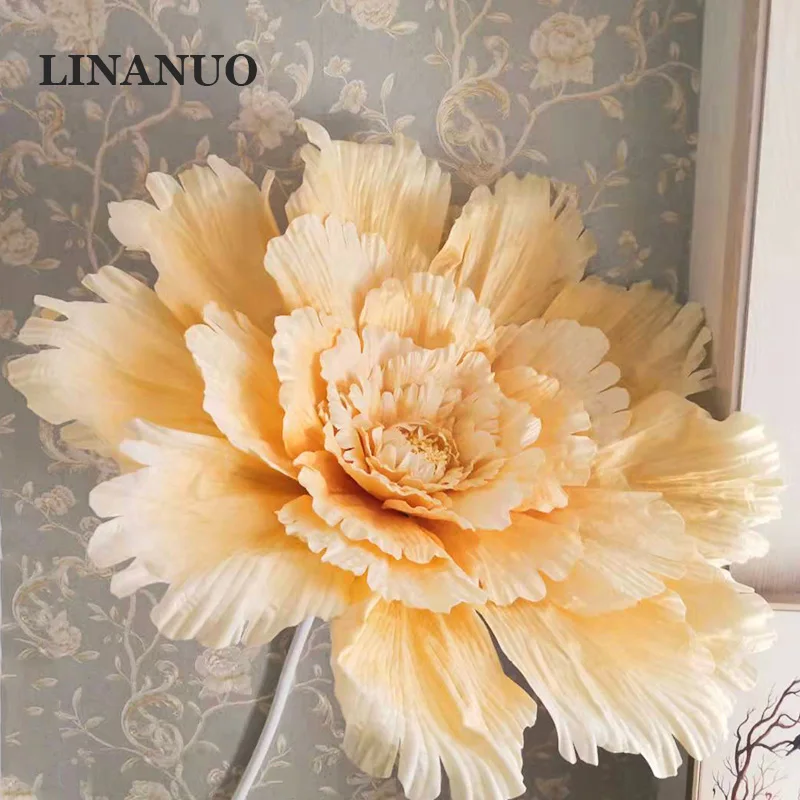 Wedding Decor Velvet Artificial Large Flower Peony Head DIY Wedding Flower Background Wall Decoration Home Party Stage Layout