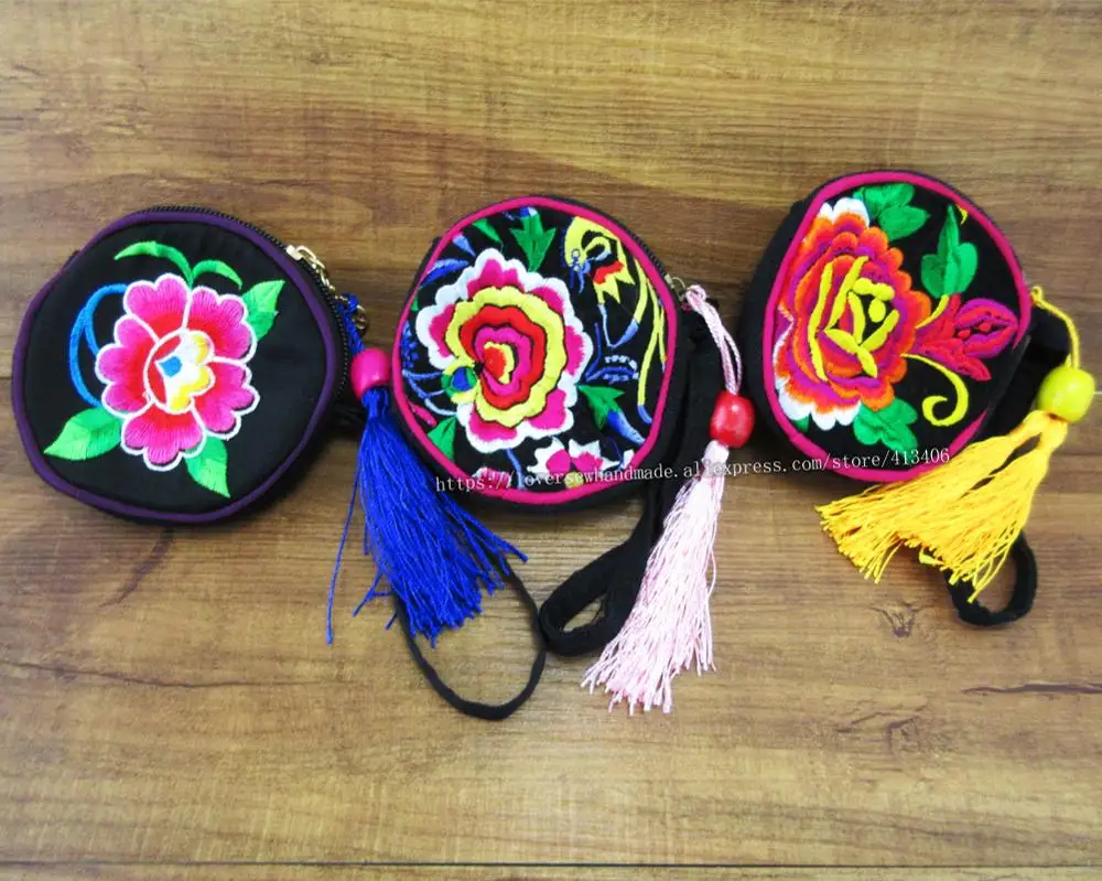 

3 pcs cosmetic bag vintage Hmong Thai Indian embroidered bag Fashionable clutch purse, Boho Hippie Ethnic hanedbags SYS-571