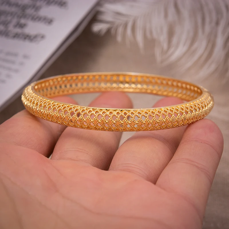 1Pcs/lot Gold Color Copper Bracelet Bangle For Women Bracelets For Man Ethiopia Africa India Dubai Bracelet Jewerly Gift