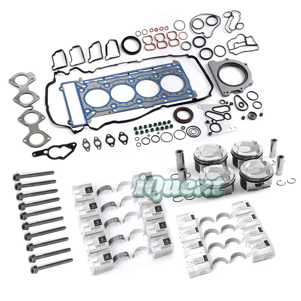 Engine Overhaul Pistons Gasket Kit for Mercedes-Benz C200 C250 E250 SLK200 CGI W204 W212 M271 1.8L L4 Turbocharged 1796CC