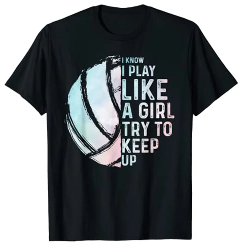 Funny Volleyball Design Girls Women Youth Teen Sports Lovers T-Shirt Tops