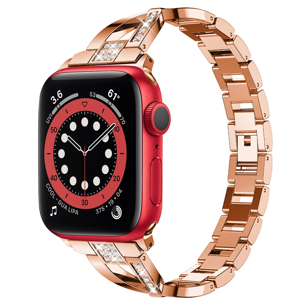 

For apple watch 6 se bands 40mm 44mm series 5 4 strap for iwatch band 3 38mm 42mm correa women bling watchbands Accessories