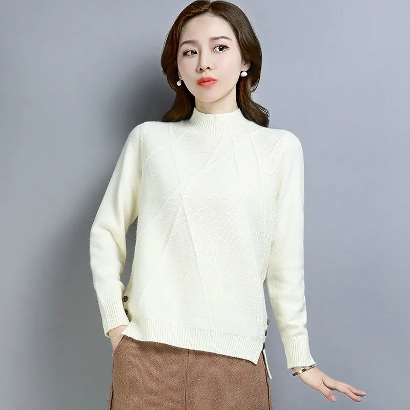 Fvpdd1-suéter de cuello alto para mujer, suéter informal, cálido y bonito, moda coreana, otoño e invierno, novedad de 2019
