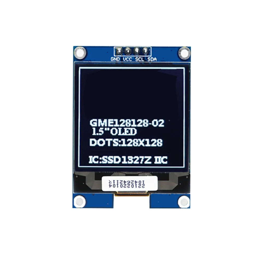 

1.5 Inch OLED Screen IIC I2C Interface SSD1327 Display Module 128X128 Resolution 3.3V/5V For Arduino For Raspberry Pi For STM32