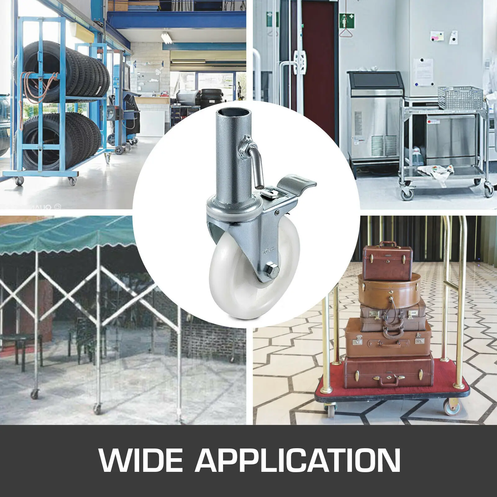 VEVOR 4 Gói 5Inch Giàn Giáo Xoay Trục Bánh Với Khóa Kép Phanh Nặng 260-1100LBS Dung Lượng Cho Công Nghiệp Dụng Cụ