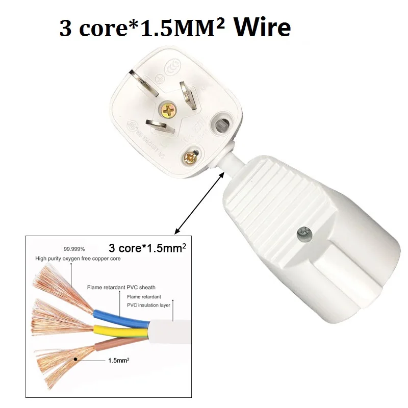 Power Adapter Cord AU CN 10/16A Plug Male to EU Socket Female Power Extension Cable For Electric Appliance Plug Adapter