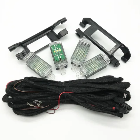 Автомобильный 3-SMD светодиодный держатель света Footwell, кронштейн, жгут проводов для VW Passat B6 Jetta Golf A3 8V A4 B7 B8 B9 A6 C7 C8 A8 Q3 Q5 Q7 TT