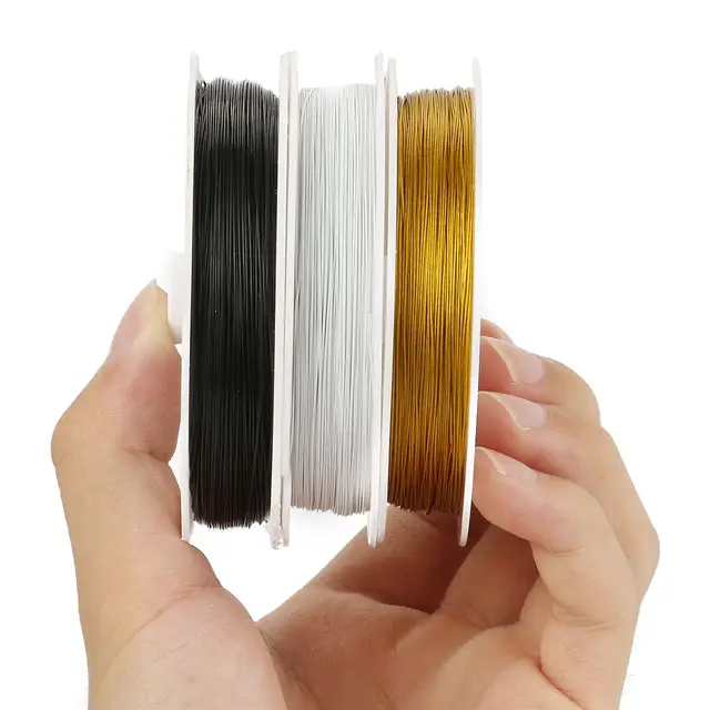 0.3/0.38/0.45mm drut miedziany złoty czarny biały kolor DIY Craft frezowanie druty biżuteria sznurek sznurek do bransoletki naszyjnik Making