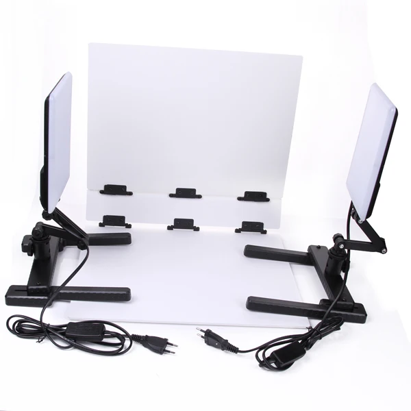 NanGuang LED Photo Light Lamp CN-T96 2 Kit 220V Photographic Lighting with Mini Shooting Table & Background Paper Kit