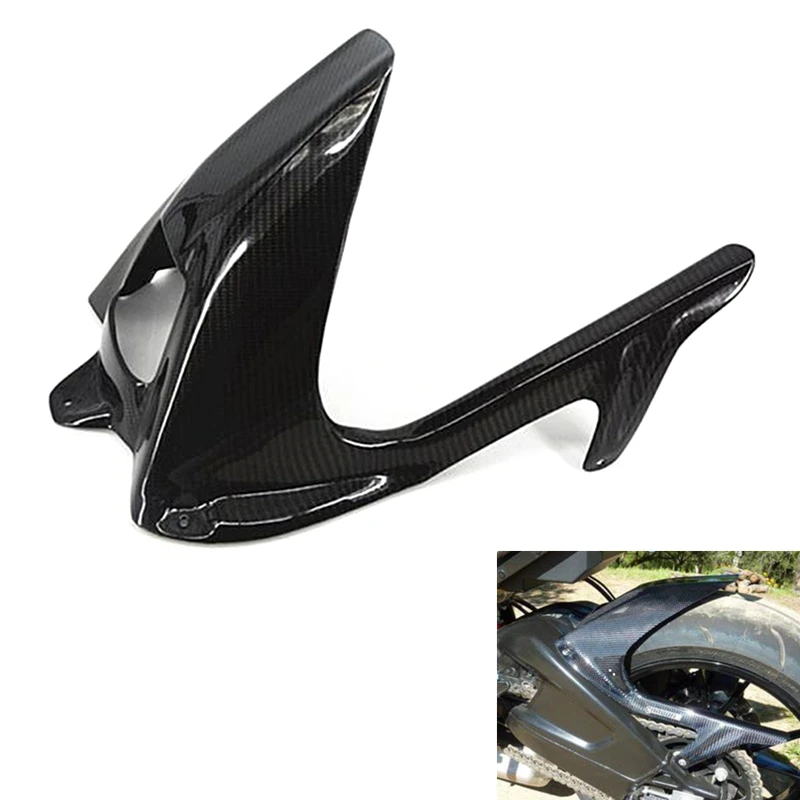 

For BMW S 1000RR R 2009-2018 Carbon Fiber Rear Fender Hugger with Chain Guard Motorcycle Mudguard Accessories