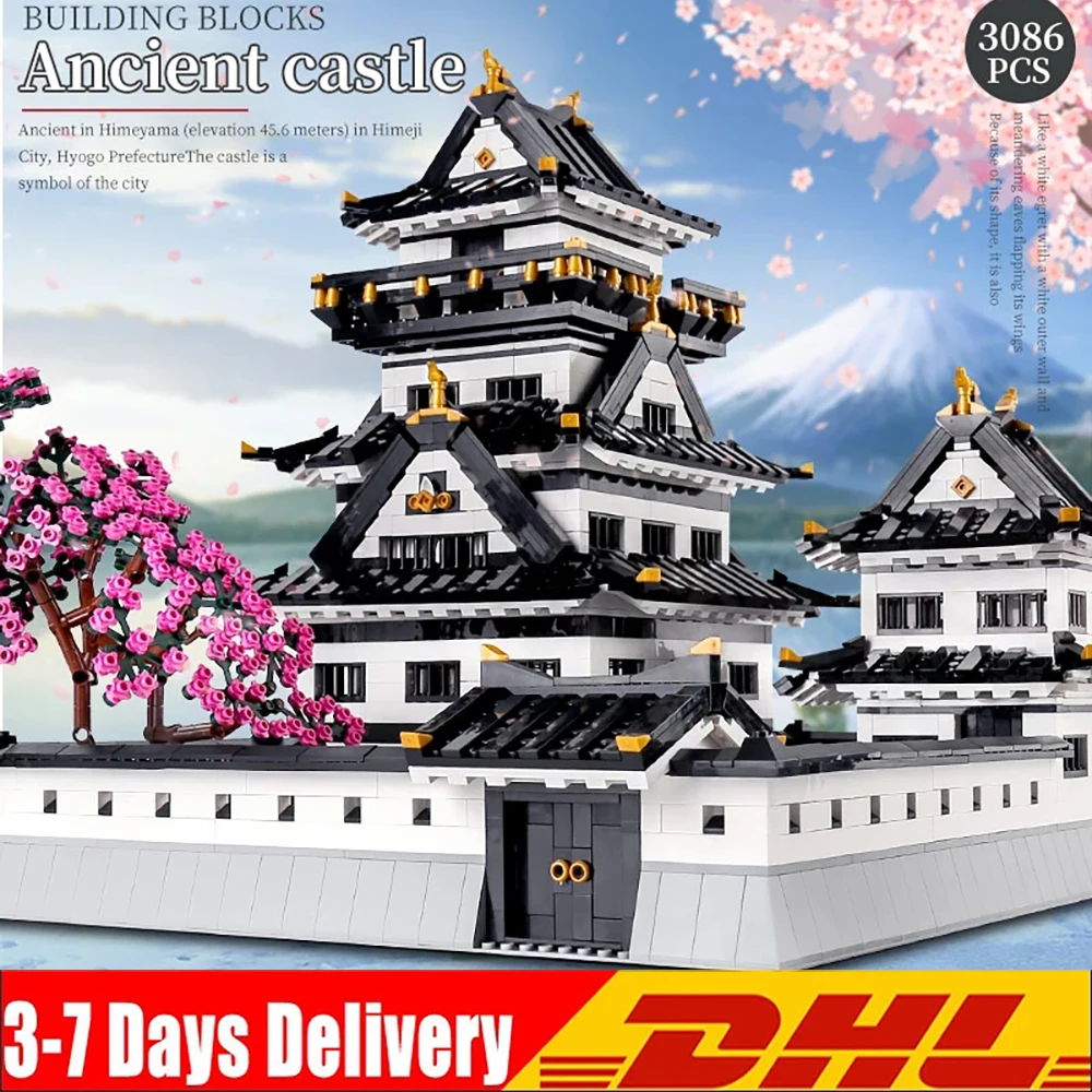 MOULD KING MOC Architecture Streetview Building Block The Himeji Castle Model sets Assembly Bricks Kids DIY Toys Christmas Gifts