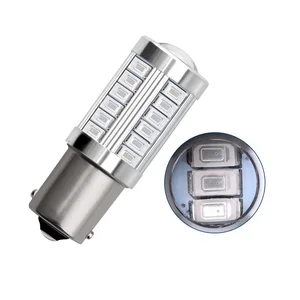 LED -Auto -Blinker Licht, weiße Parklampen mit Reverse Brems, Py21W, P21, 5W, 1156, Ba15s, 1157, Bay15d, 12 V, 33SMD, 7000k, 1 Stc 8 Hauptverkauf Pajero 1 - №2