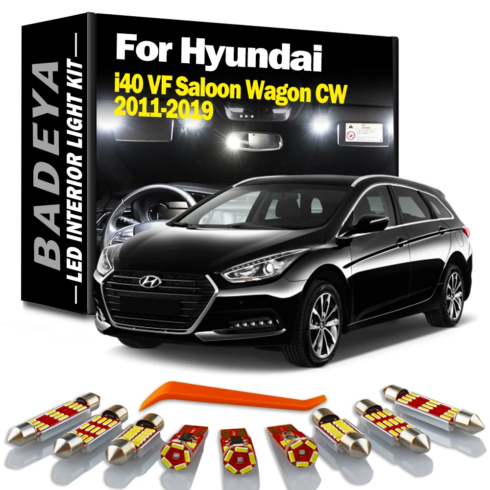BADEYA 15 Adet Canbus LED İç Okuma Bagaj Işık Kiti Hyundai i40 VF Sedan Wagon CW 2011-2016 2017 2019 Araba Aksesuarları