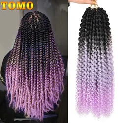 TOMO Passion Twist Crochet Braids 22Strands Ombre Braiding Synthetic Hair Extensions 14/18/22 Inch Pre Looped Crochet Hair