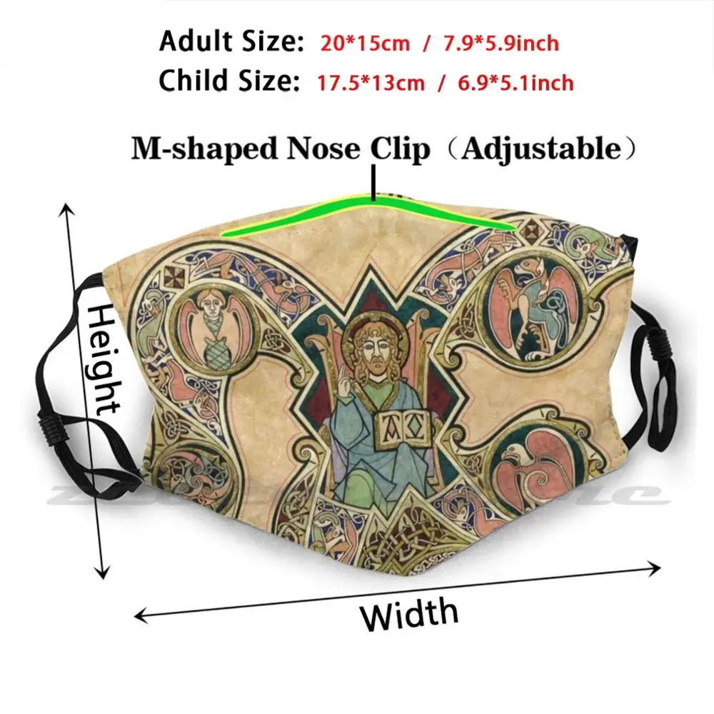 Chi Rho With Christ In Majesty Mask Adult Child Washable Pm2.5 Filter Logo Creativity Jesus Jesus Christ Christ In Majesty